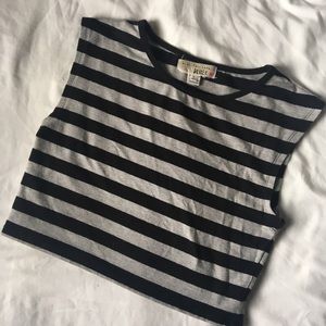 ✨Black and Gray Striped Tank Crop Top✨